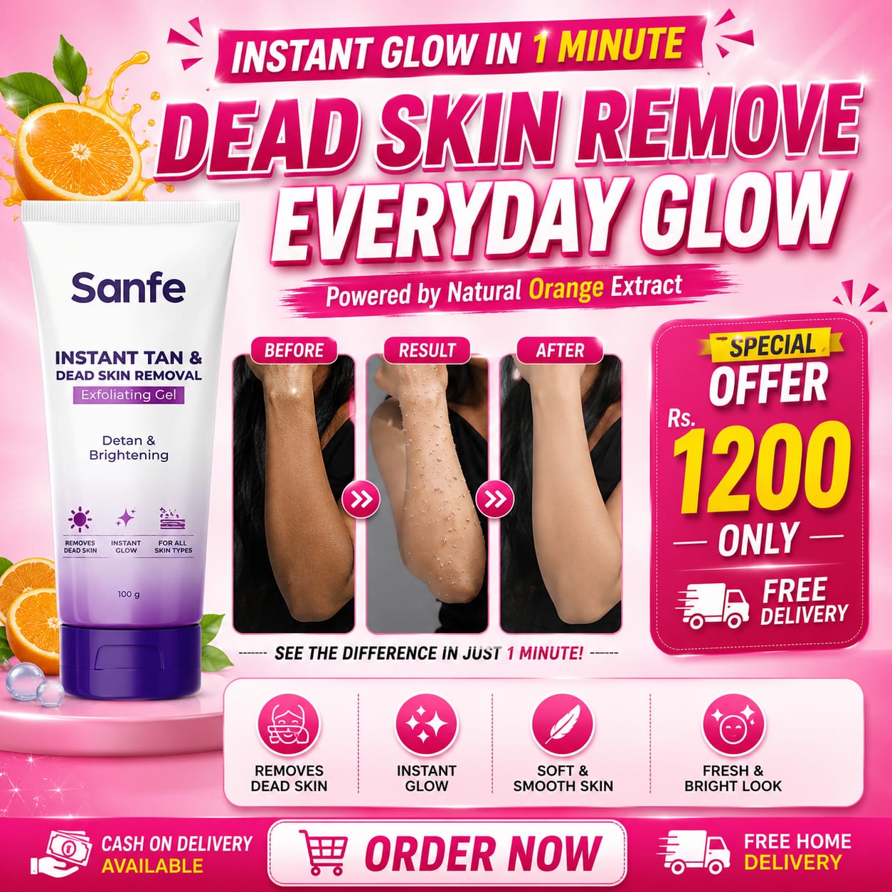 Sanfe Instant Tan & Dead Skin Removal Exfoliating Gel
