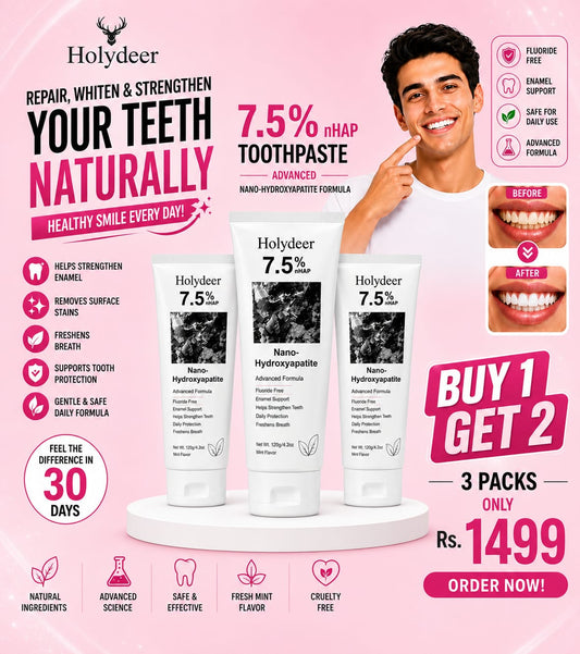 Holydeer Nano Hydroxyapatite Toothpaste Pack of 3